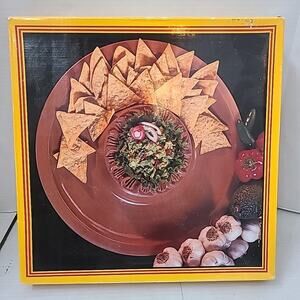 Cantina Terracotta Southwestern Tostada Platter Bentson West 15" Chips & Dip